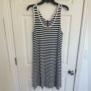 Seraphine Black and White Striped Sleeveless Nursing Dress